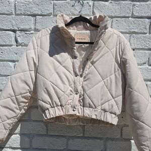 Blank NYC Light Beige Quilted Jacket